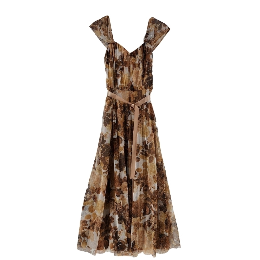 Candalite Women's Floral Off-The-Shoulder Long Tulle Dress - MP